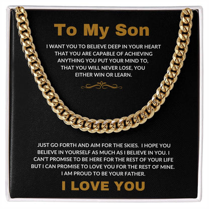 To My Son | I Love You - Cuban Link Chain