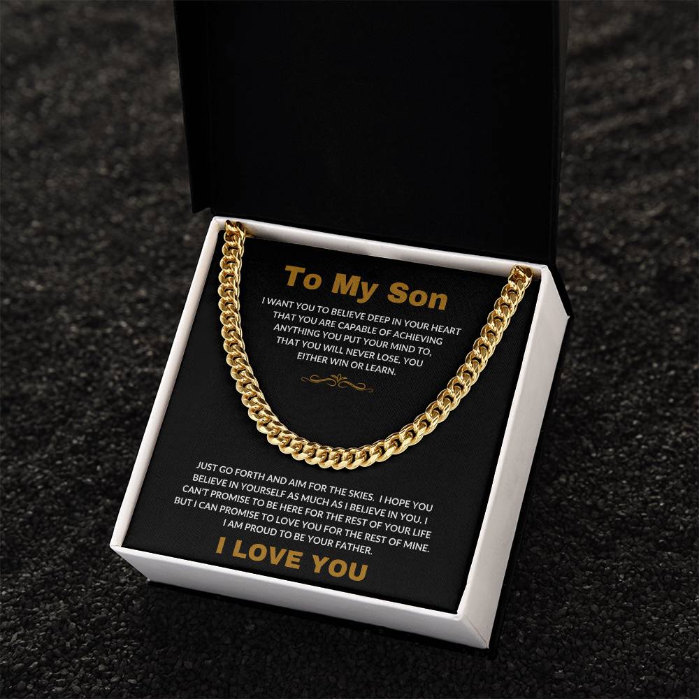 To My Son | I Love You - Cuban Link Chain