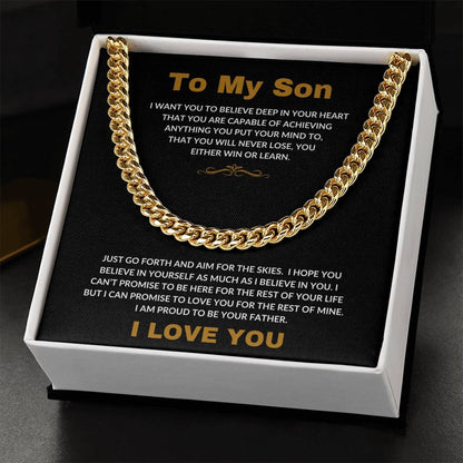 To My Son | I Love You - Cuban Link Chain