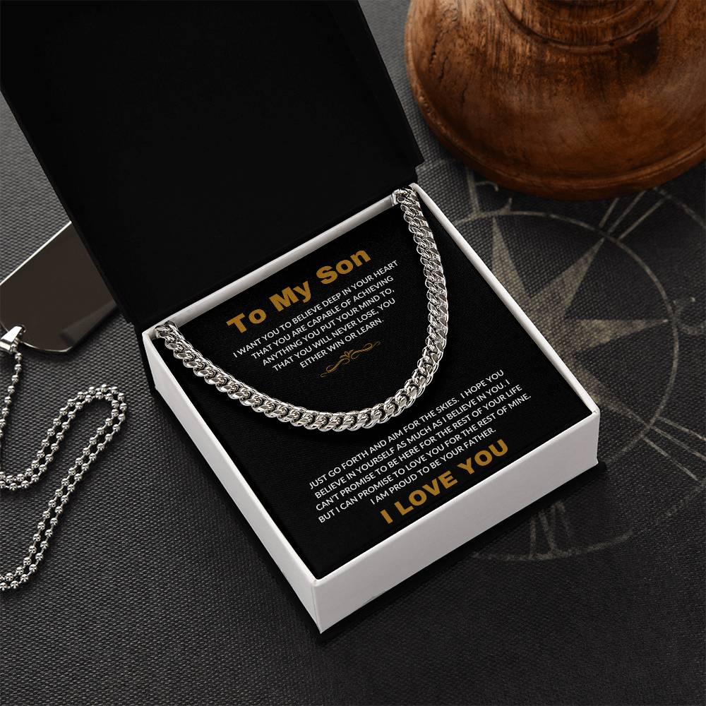 To My Son | I Love You - Cuban Link Chain