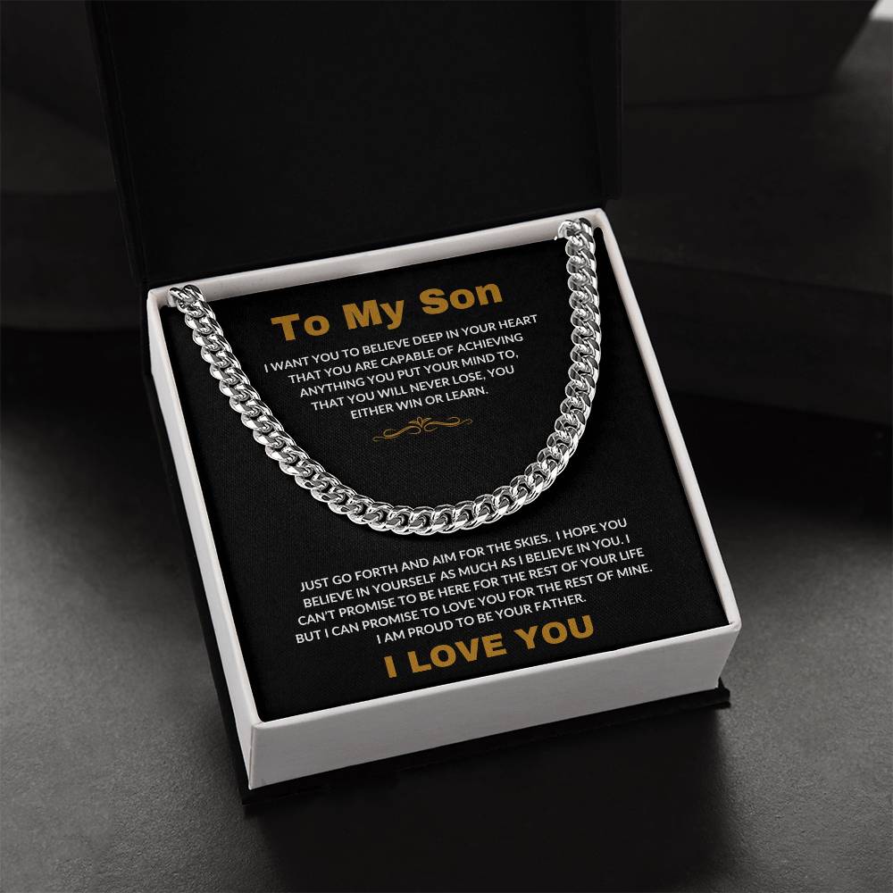 To My Son | I Love You - Cuban Link Chain