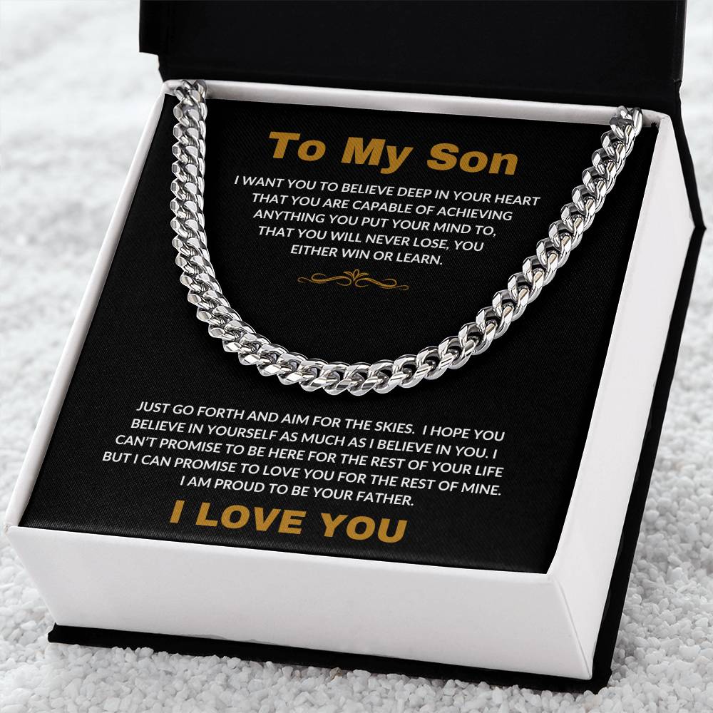 To My Son | I Love You - Cuban Link Chain