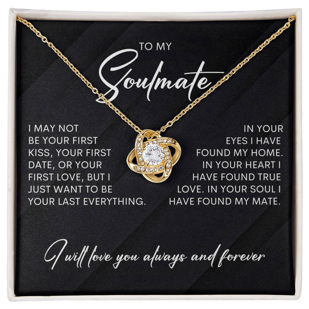 To My Soulmate | I Will Love You Always &amp; Forever - Love Knot Necklace