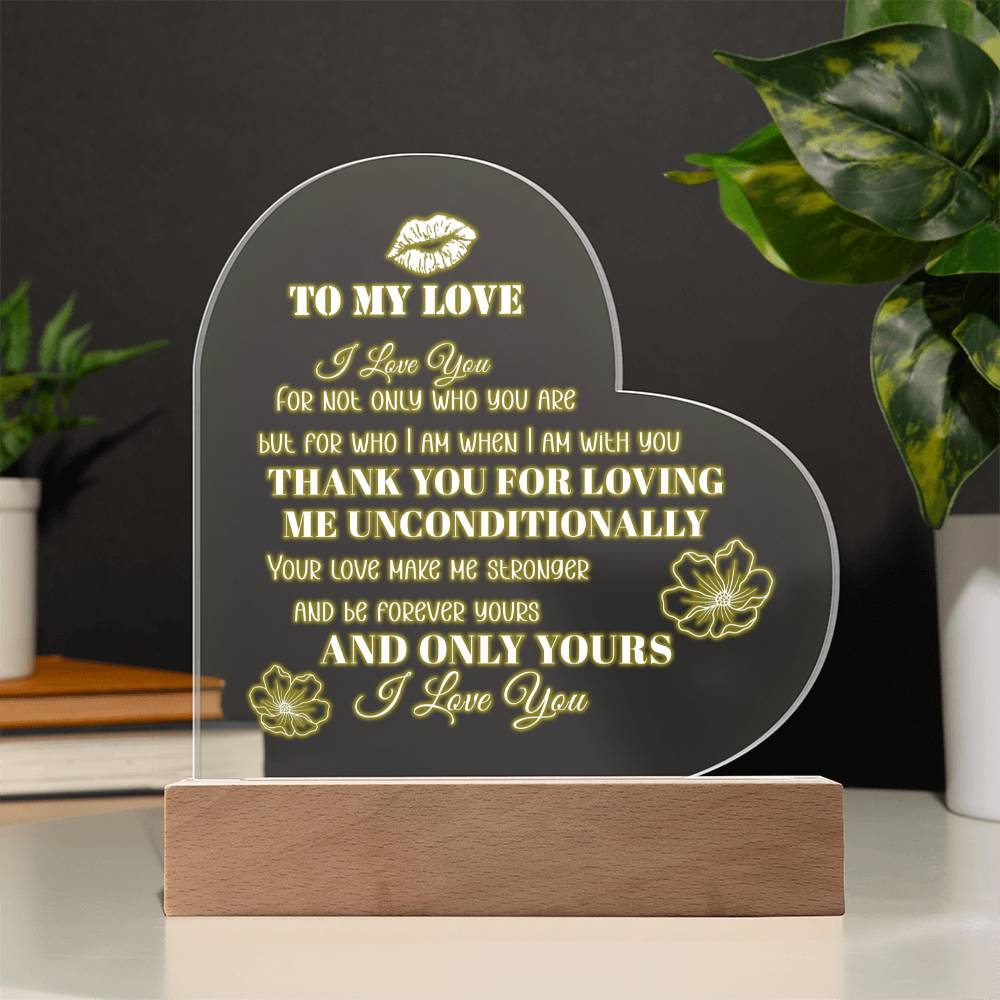 To My Love | Printed Heart Acrylic Plaque