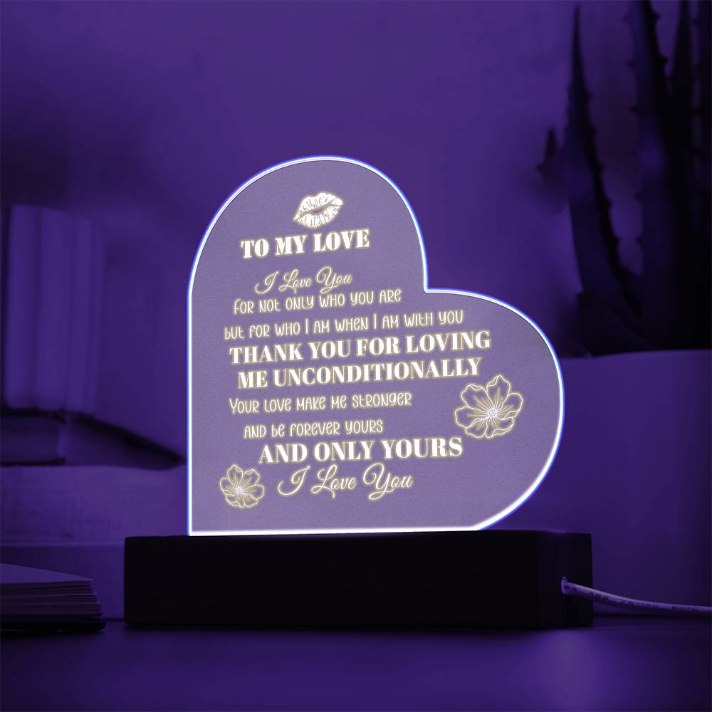 To My Love | Printed Heart Acrylic Plaque