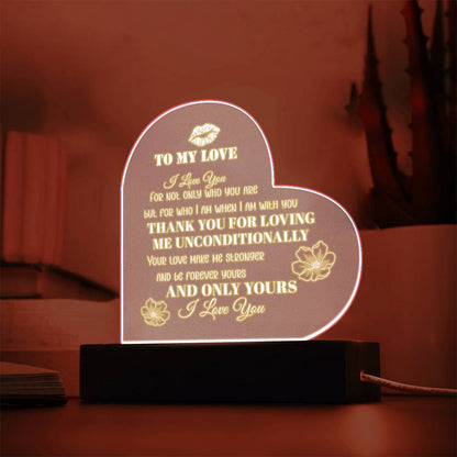 To My Love | Printed Heart Acrylic Plaque