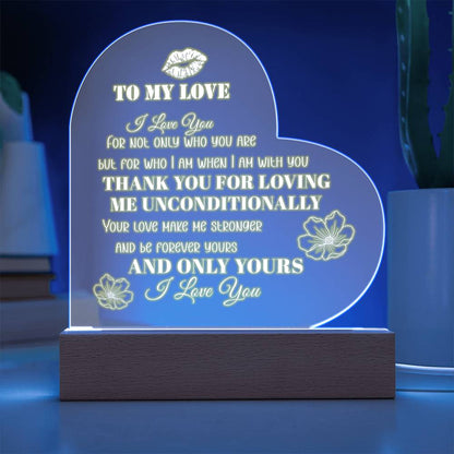 To My Love | Printed Heart Acrylic Plaque